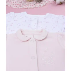 Best Pack 2 pijamas de bebé rosa y blanco en terciopelo Ropa Y Accesorios·Peleles|Recién Nacido·Ropa Y Accesorios