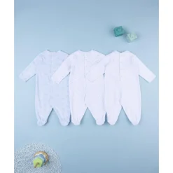 Pack 3 pijamas largos de terciopelo para bebé niño*Prenatal Online