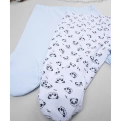 Pack 2 polainas azul y blanco con estampado de panda*Prenatal Sale