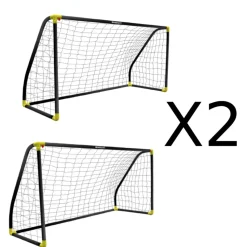 Pack 2 porterías plegables negras – 180 × 91 × 120*DEVESSPORT Online