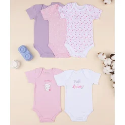 Discount Pack5 body manga corta canalé bebé niña Recién Nacido·Ropa Y Accesorios|Ropa Y Accesorios·Bodies