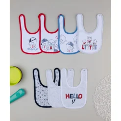 Pack de 7 baberos interlock con estampado de ositos*Prenatal Discount