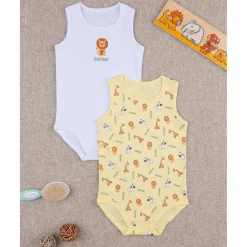 New Pack de 2 bodies blanco/amarillo algodón organico Descanso Y Ropa Interior·Bebé 3-36 Meses