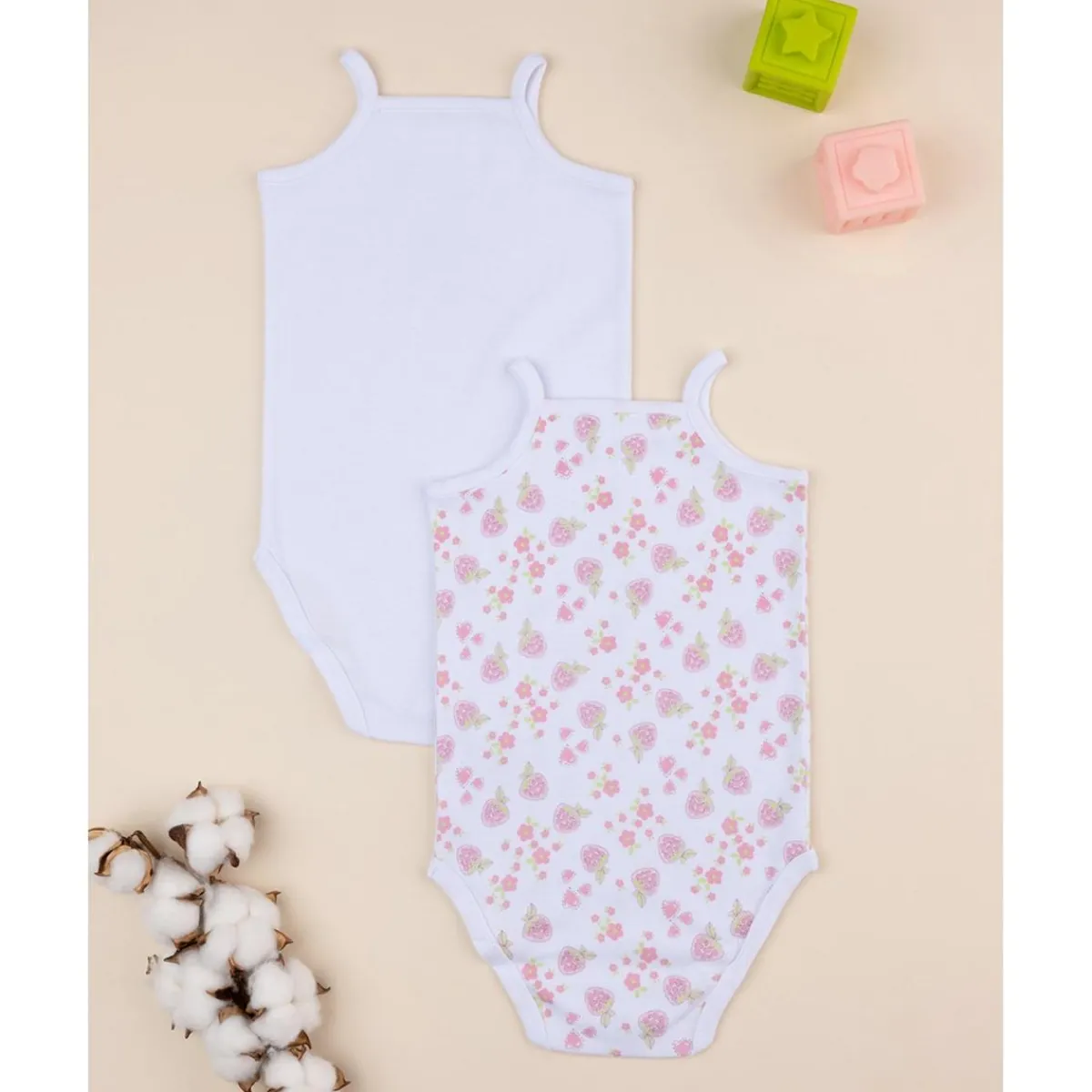 Best Pack de 2 bodies con estampado de fresas para bebé niña Descanso Y Ropa Interior·Bebé 3-36 Meses