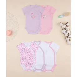 Pack de 5 bodies cruzados para niña*Prenatal Outlet