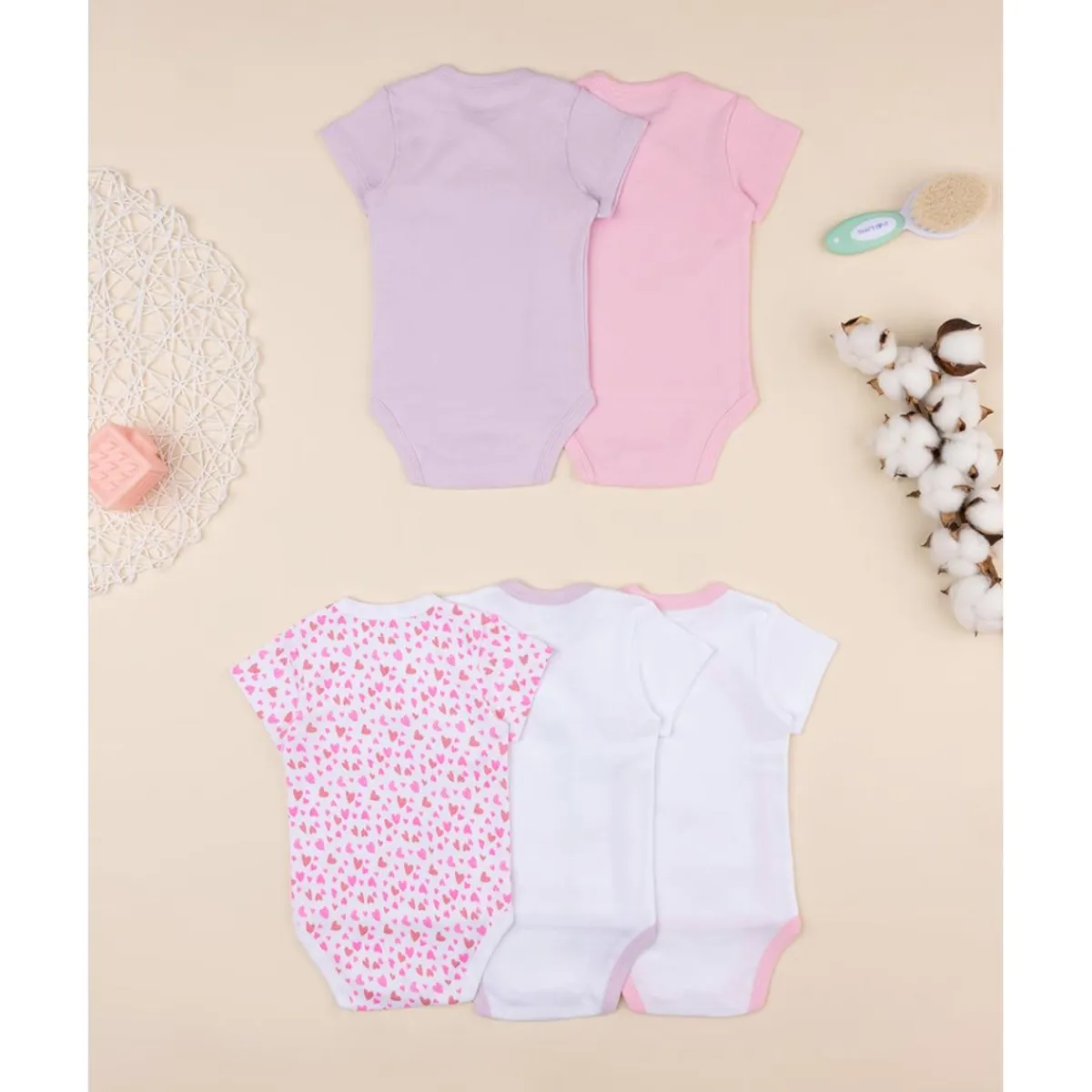 Pack de 5 bodies cruzados para niña*Prenatal Outlet