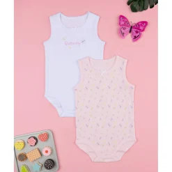 Discount Pack de 2 Bodies de Canalé Blanco/Rosa para Niña Descanso Y Ropa Interior·Bebé 3-36 Meses