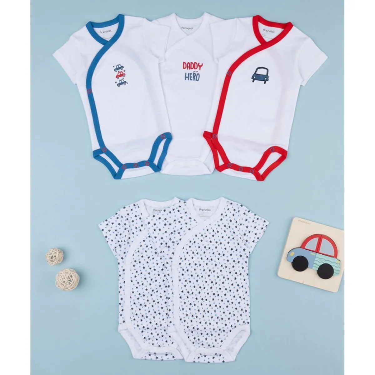 New Pack de 5 bodies de manga corta con cierre cruzado Ropa Y Accesorios·Bodies|Recién Nacido·Ropa Y Accesorios