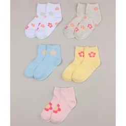 Pack de 5 calcetines cortos con flores para niña*Prenatal Sale