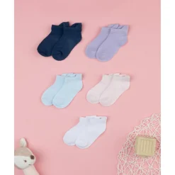Pack de 5 calcetines multicolor con lacito rosa*Prenatal Online