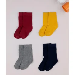 Pack de 4 pares de calcetines hasta la rodilla de color liso*Prenatal Online