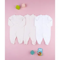 Pack de 3 peleles interlock para niña*Prenatal Best