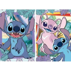 Pack de 2 puzzles de 500 piezas con imágenes de Stitch y cola Fix Puzzle, 34 x 48 cm (19732) ㅤ Juegos Y Puzzles