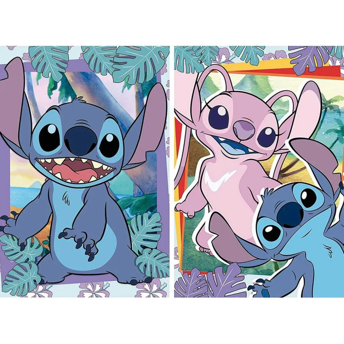 Pack de 2 puzzles de 500 piezas con imágenes de Stitch y cola Fix Puzzle, 34 x 48 cm (19732) ㅤ Juegos Y Puzzles