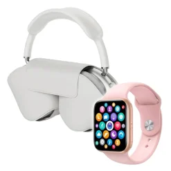 Clearance Pack Smartwatch 9 Max + Auriculares Pro Rosa/Blanco Electrónicos