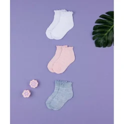 Pack x3 calcetines niña cortos de algodón*Prenatal