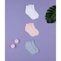 Pack x3 calcetines niña cortos de algodón*Prenatal