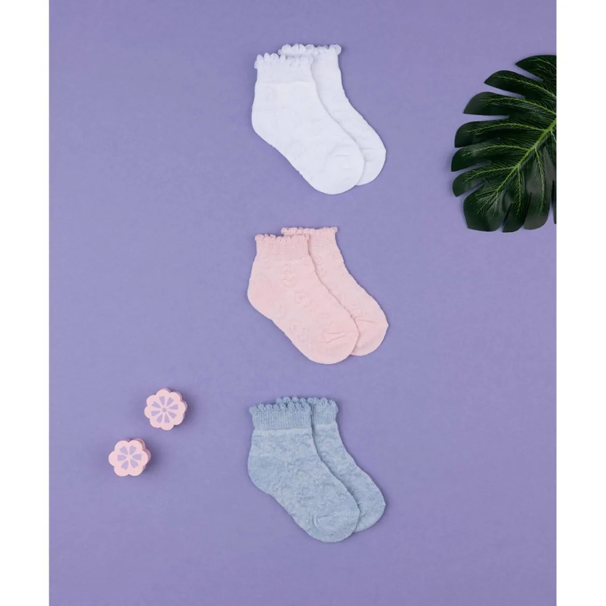 Pack x3 calcetines niña cortos de algodón*Prenatal