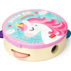 Pandereta infantil con sonajeros, tema unicornio ㅤ*TOYS