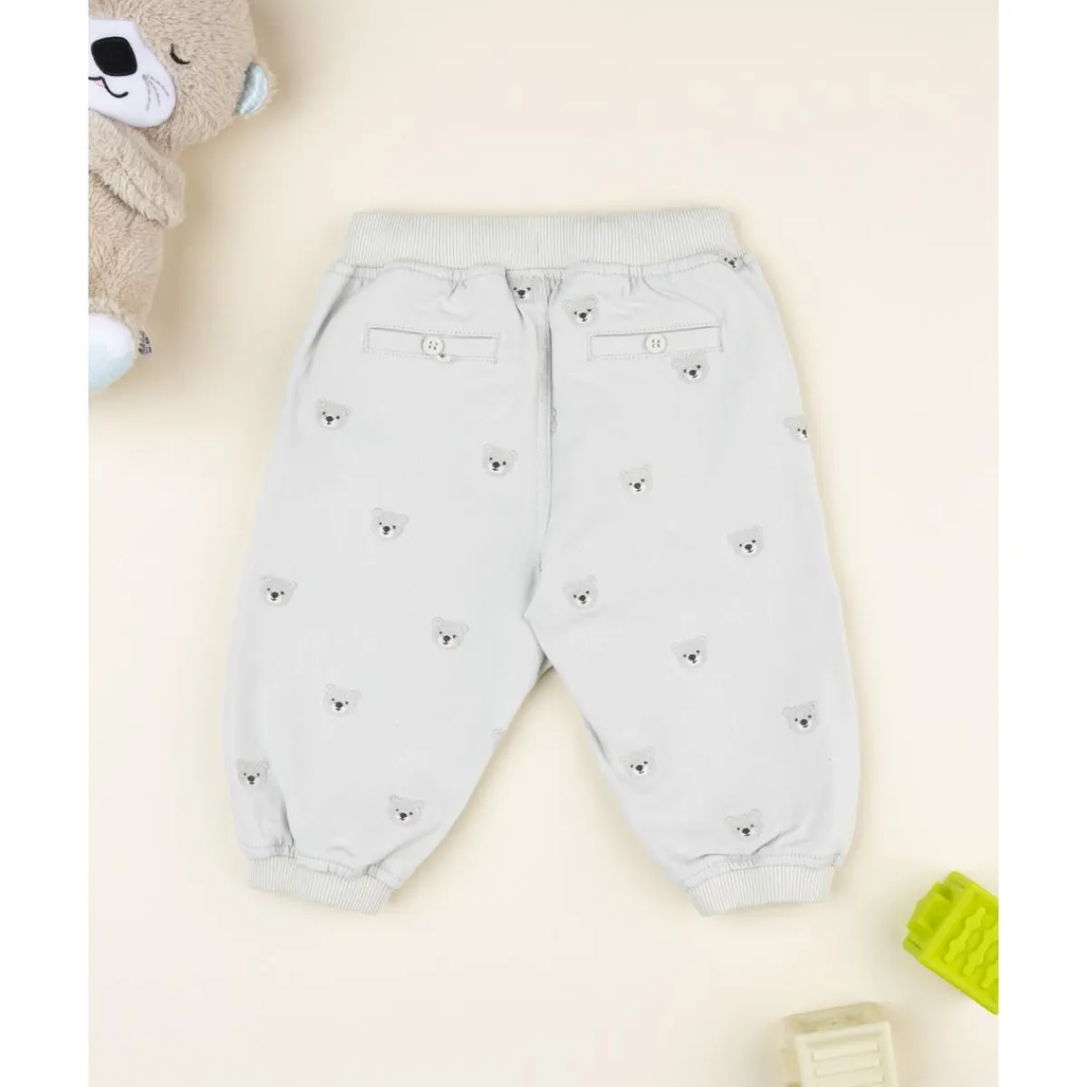 Pantalón beige de niño con estampado allover de ositos*Prenatal