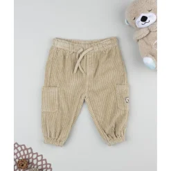 Pantalón beige de pana suave para niño*Prenatal Outlet