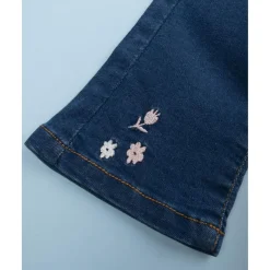 Pantalón campana denim niña con bordados florales*Prenatal Online