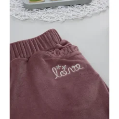 Pantalón de niña en terciopelo rosa*Prenatal Best