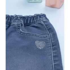Pantalón denim niña corazones con strass*Prenatal