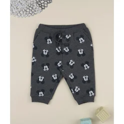 Pantalón gris de niño en felpa con estampado de Mickey Mouse*Prenatal