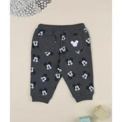 Pantalón gris de niño en felpa con estampado de Mickey Mouse*Prenatal