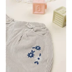 Clearance Pantalón niña beige de canalé con bordados Niña·Bebé Niña 3-36 Meses|Bebé Niña 3-36 Meses·Vaqueros, Pantalones Y Petos