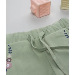 Pantalón niña verde con bordado de flores*Prenatal Online