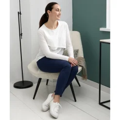 Pantalón premamá con banda alta de canalé*Prenatal Best