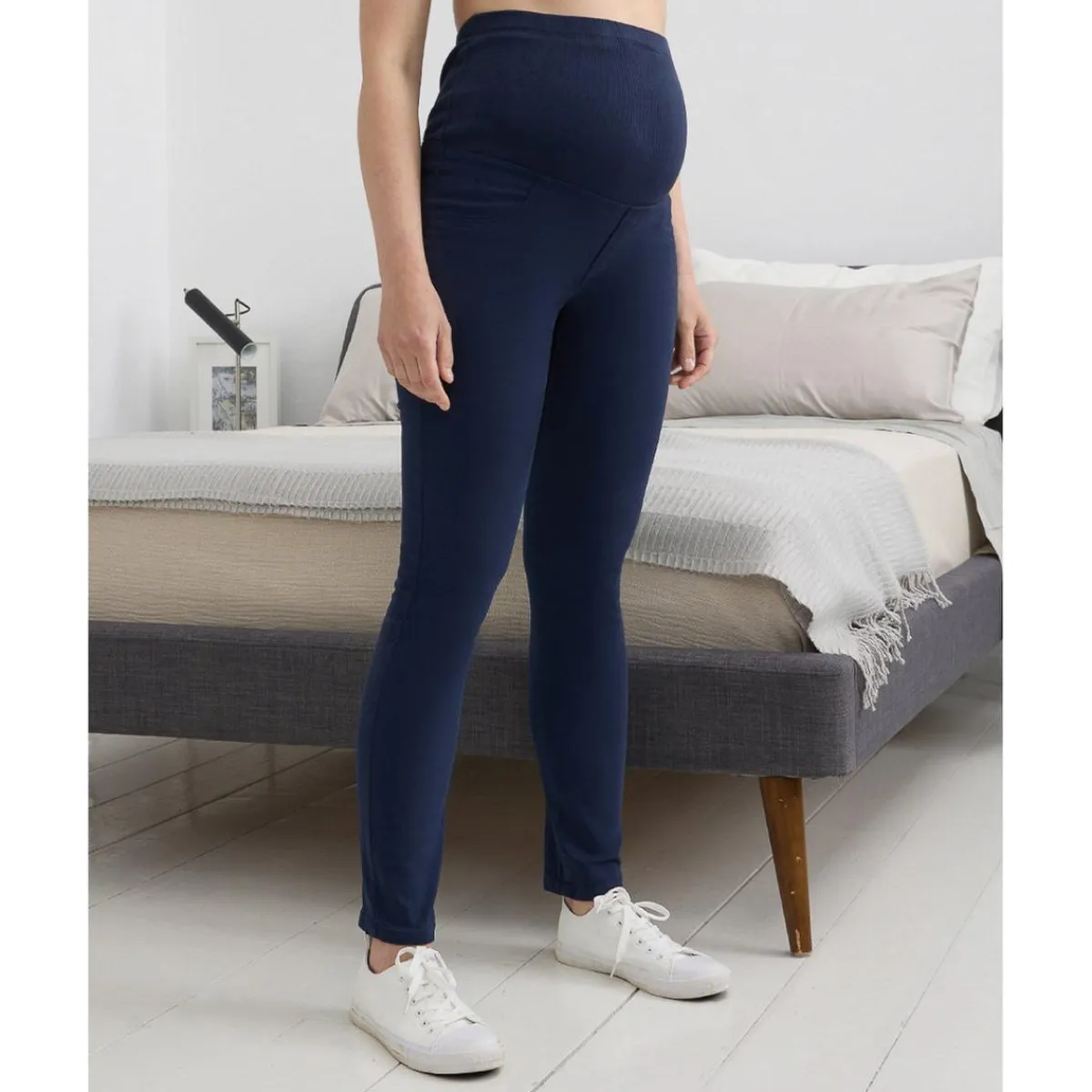 Pantalón premamá con banda alta de canalé*Prenatal Best