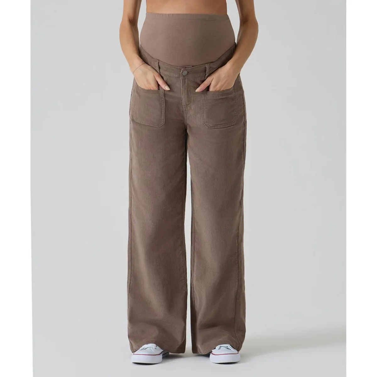 Pantalón premamá de pana marrón*Prenatal Sale