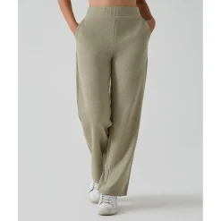 Pantalón premamá de pierna ancha verde “fake tricot”*Prenatal Discount