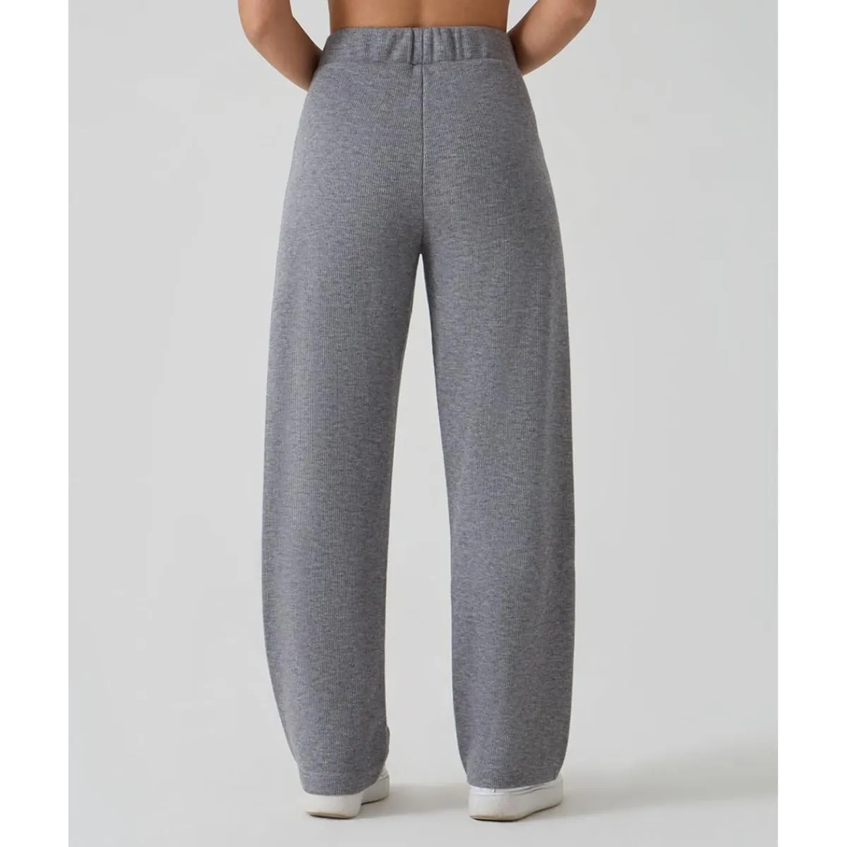 Pantalón premamá de pierna ancha gris “fake tricot”*Prenatal Outlet