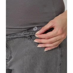 Pantalón premamá denim gris pierna ancha*Prenatal Discount