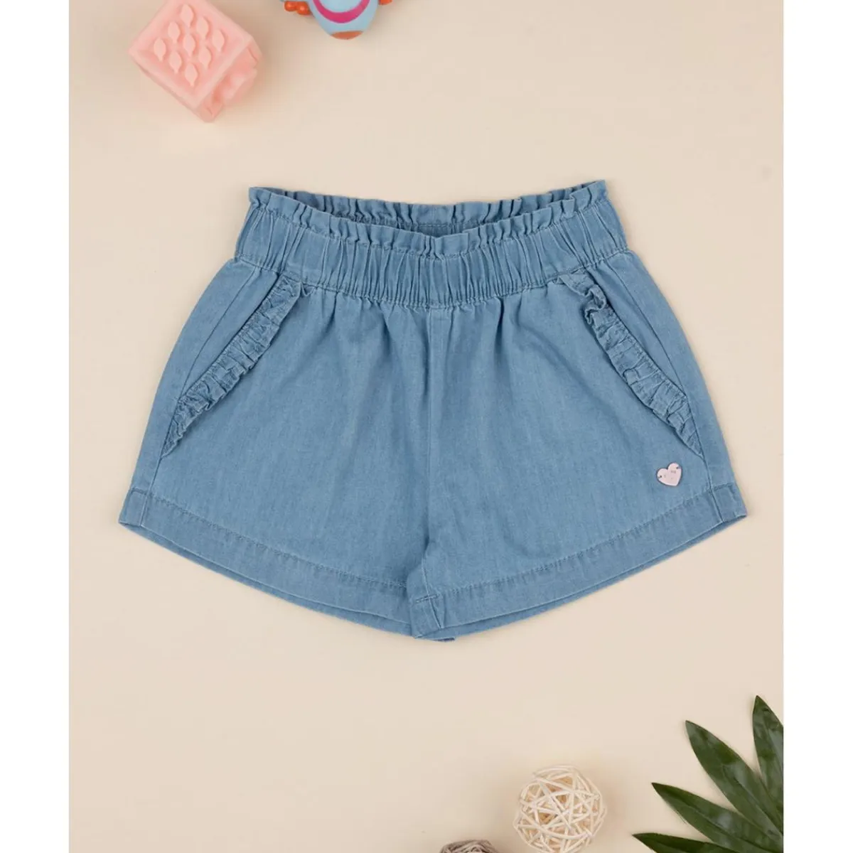 Outlet Pantalones cortos de cambray claro niña Bebé Niña 3-36 Meses·Vaqueros, Pantalones Y Petos|Niña·Bebé Niña 3-36 Meses