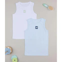 Discount Paquete 2 camisetas de tirantes anchos blanco/azul Descanso Y Ropa Interior·Infantil 2-10 Años