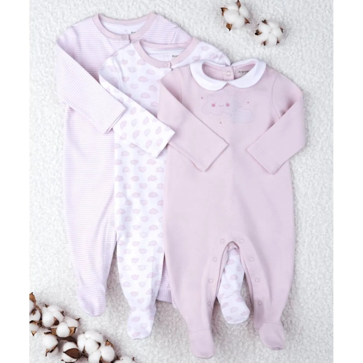 Discount Paquete 3 peleles de bebé rosa Recién Nacido·Ropa Y Accesorios|Ropa Y Accesorios·Peleles