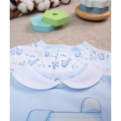 Paquete de 2 mamelucos azules y blancos con estampado de osito*Prenatal Clearance