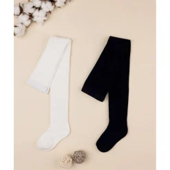 Outlet Paquete de 2 pantimedias para niña en crema y azul Calzado Y Accesorios·Accesorios Y Complementos