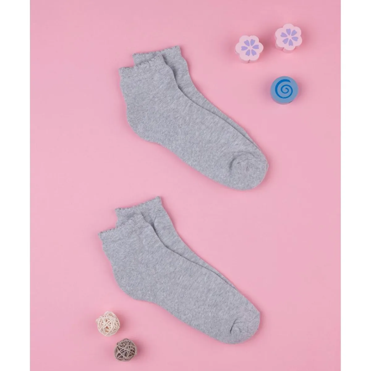 Clearance Paquete de 2 pares de calcetines cortos gris jaspeado Moda·Calcetines Y Medias|Premamá·Moda