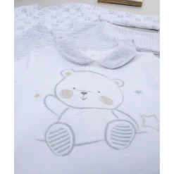 Hot Paquete de 3 pijamas de terciopelo gris y crema Ropa Y Accesorios·Peleles|Recién Nacido·Ropa Y Accesorios