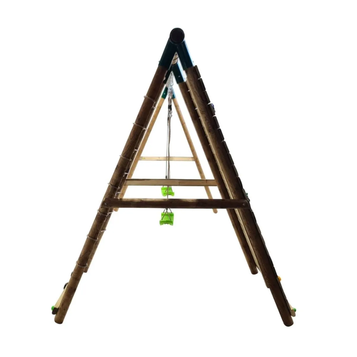 Parque infantil de madera columpios y escalada Timbu*MASGAMES Sale