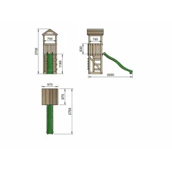 Discount Parque infantil de madera torre y tobogán Carlit L Columpios