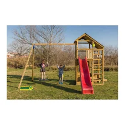Parque juegos infantil de madera Teide XL con columpio doble*MASGAMES