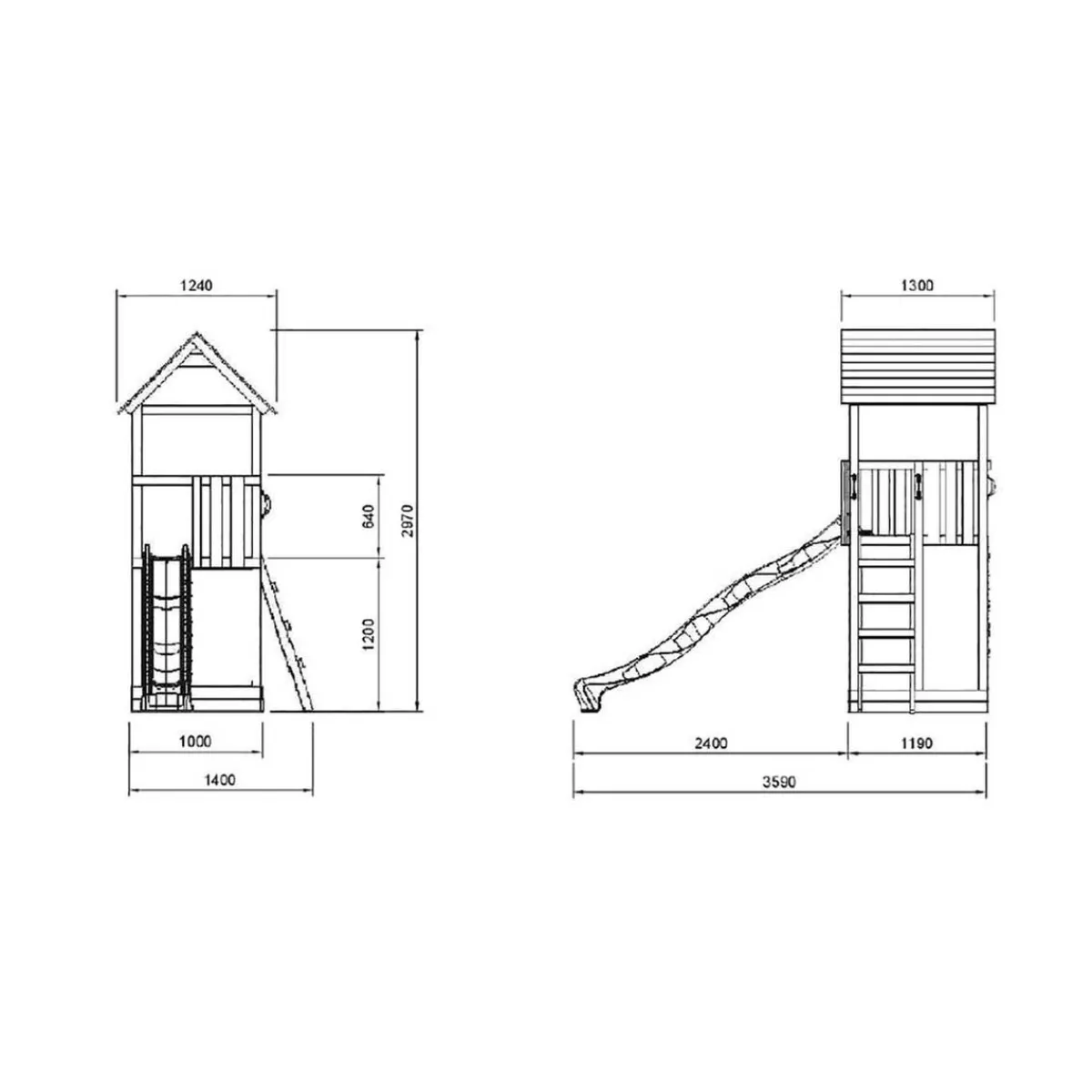 Parque juegos infantil de madera Tibidabo con casita*MASGAMES