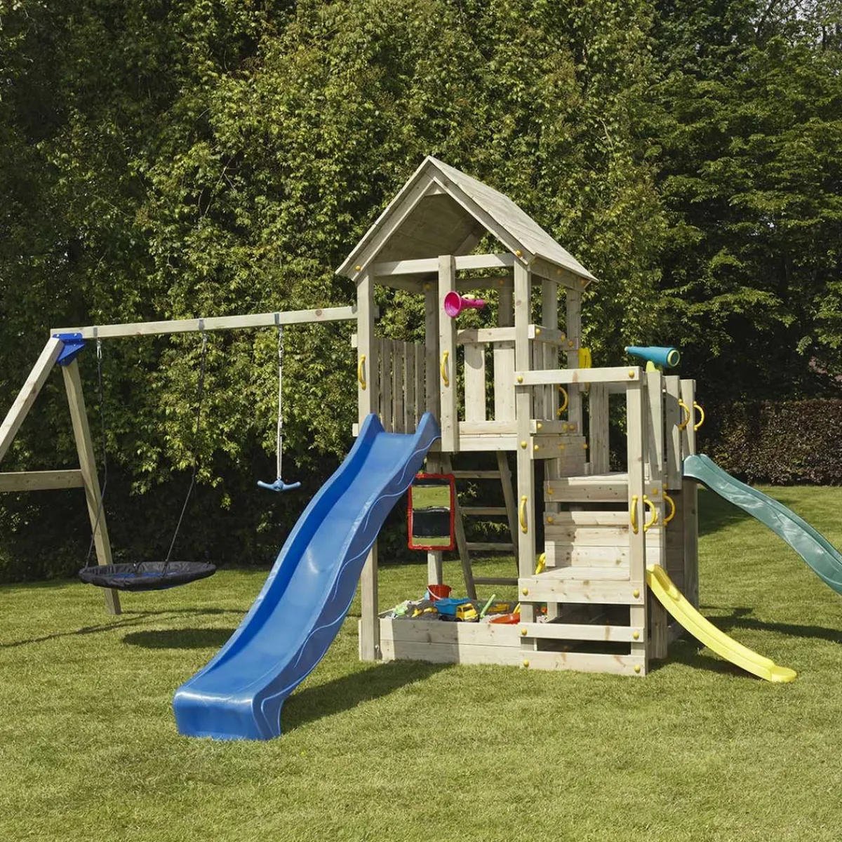 Parque juegos infantil de madera Penthouse XL con columpio doble*MASGAMES Hot